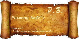 Patonay Boáz névjegykártya